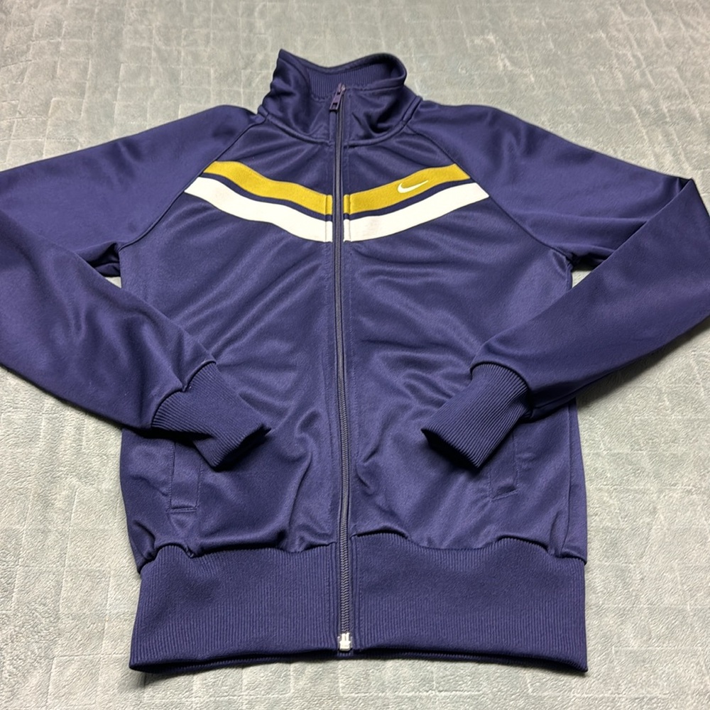 Vintage Nike Track Jacket, Purple, Mustard Yellow, White, Retro, Size S
